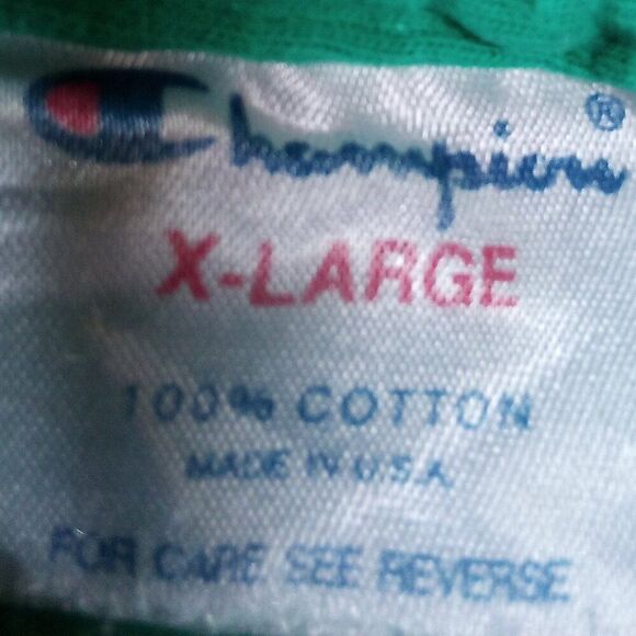 Vintage Champion Blank T-Shirt Green - Picture 2 of 4